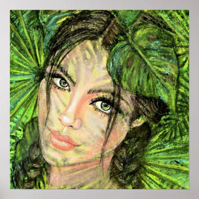 Affiche Belle femme de la nature Art - Peinture originale (Devant)