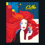 Affiche "Belle Femme de mode avec Café Cup" Pop Art<br><div class="desc">Poster Abstrait "Belle femme de mode avec café" Pop Art tendance Illustration élégante,  Poster de travail d'art pour les cadeaux et les cadeaux de vacances Extraordinaires,  Décor maison,  Art & Décor,  Produit d'art décoratif,  Design moderne de "Belle femme de mode avec café" - Collection.</div>
