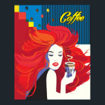 Affiche "Belle Femme de mode avec Café Cup" Pop Art<br><div class="desc">Poster Abstrait "Belle femme de mode avec café" Pop Art tendance Illustration élégante,  Poster de travail d'art pour les cadeaux et les cadeaux de vacances Extraordinaires,  Décor maison,  Art & Décor,  Produit d'art décoratif,  Design moderne de "Belle femme de mode avec café" - Collection.</div>