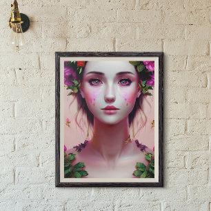 Affiche Belle femme enchantée éthérée Art Fantastique