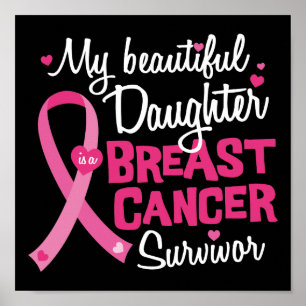 Affiche Belle fille Cancer du sein Survivant Maman Papa