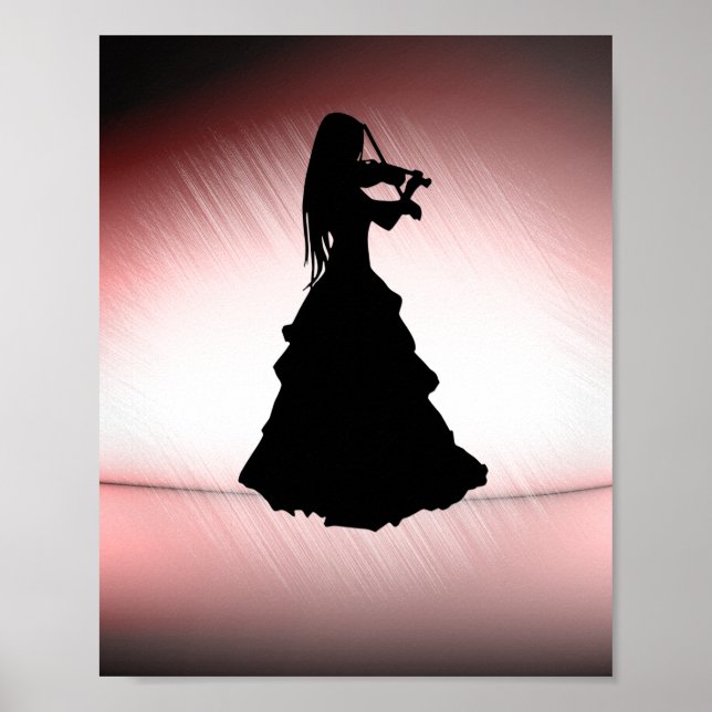 Affiche Belle Fille Gitane Joue du Violon (Devant)