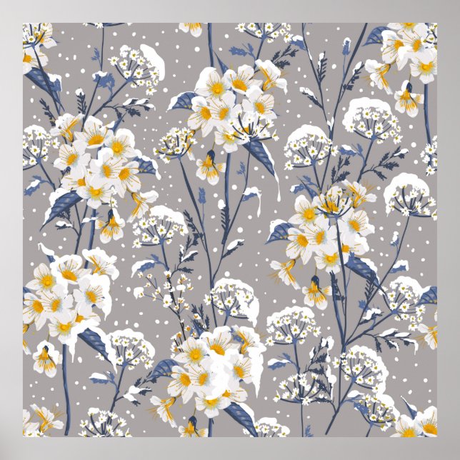 Affiche Belle fleur d'hiver fleurissant dans le delic de n (Devant)