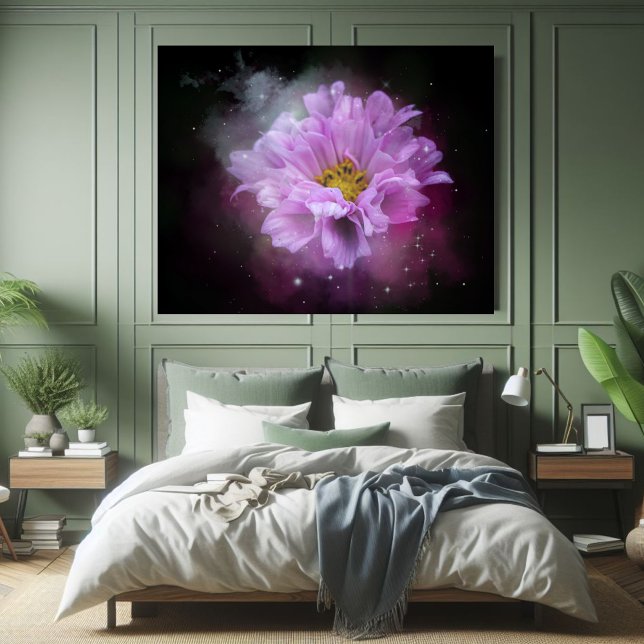 Affiche Belle Fleur Rose minimaliste (Créateur téléchargé)