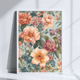 Affiche Belle Fleur Vintage Florale