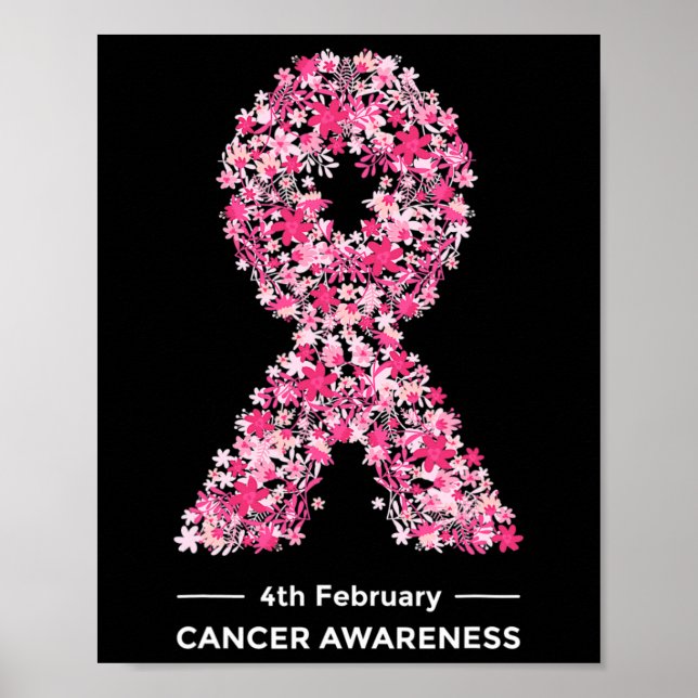 Affiche Belle Fleur World Cancer Day Sensibilisation (Devant)