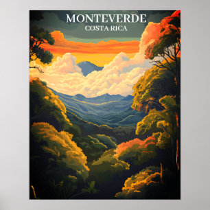 Affiche Belle forêt nuageuse de Monteverde Costa Rica