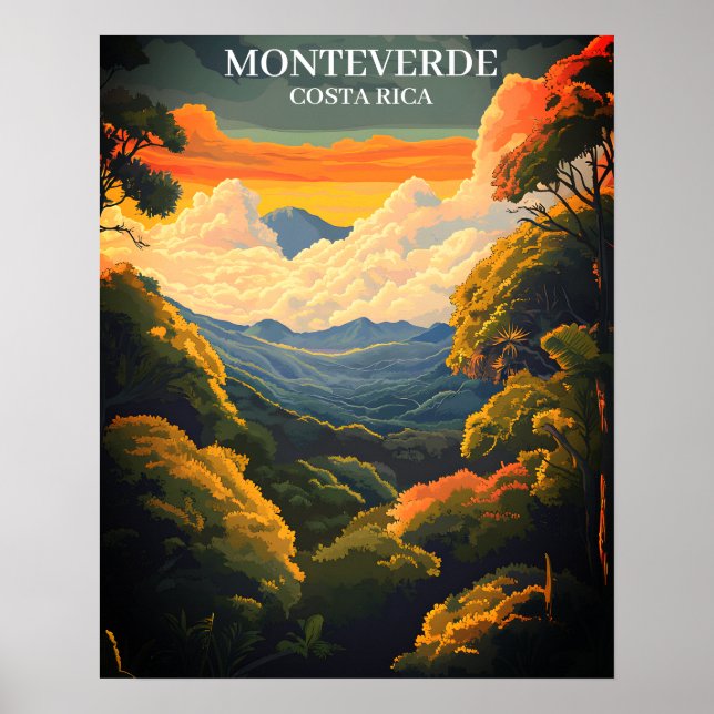 Affiche Belle forêt nuageuse de Monteverde Costa Rica (Devant)