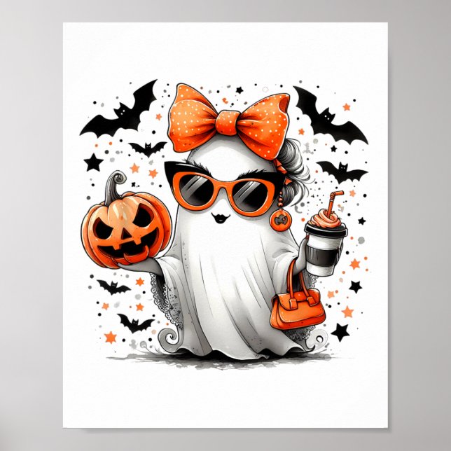 Affiche Belle Ghost Halloween Diva Dessin Sungles Handg (Devant)