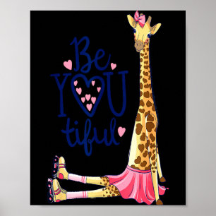 Affiche Belle Girafe _ Inspire Sois Toi Girafe Animal