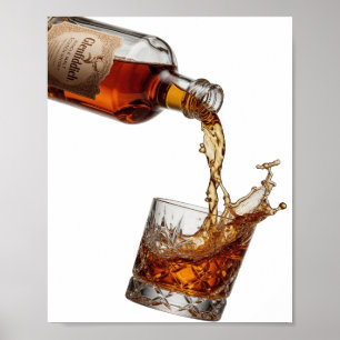 Affiche Belle GLENFIDDICH SINGLE MALT WHISKY argentée