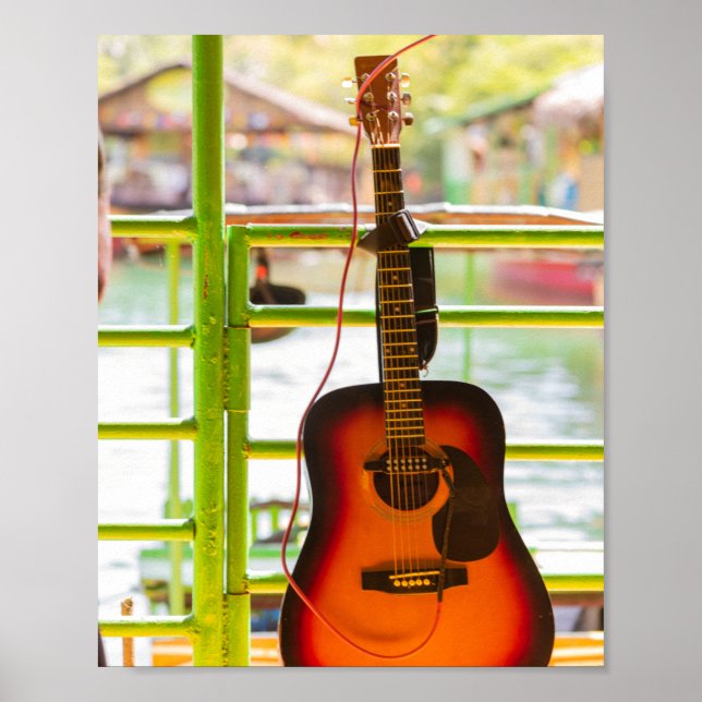 Affiche Belle guitare acoustique (Devant)