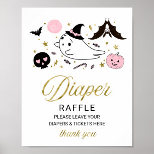 Affiche Belle Halloween Baby shower Déchets Signe Raffin