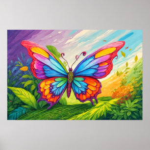 Affiche Belle illustration de papillon artistique