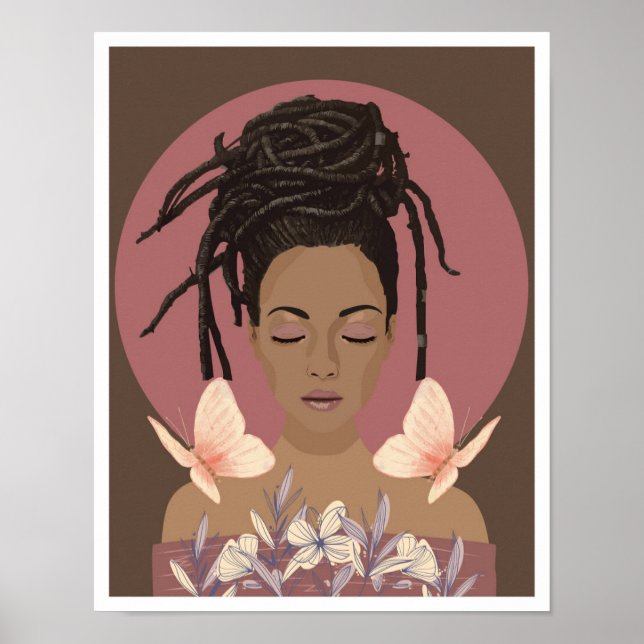 Affiche Belle illustration de Vector Black Woman (Devant)