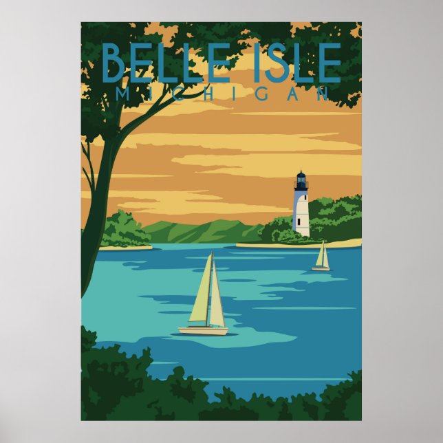 Affiche Belle Isle Michigan (Devant)