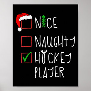 Affiche Belle Joueuse de hockey Naughty Costume de Noël dr