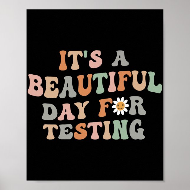 Affiche Belle journée de test Jour de test Enseignant Supe (Devant)