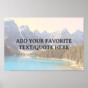 Affiche Belle lac Moraine & Montagnes Texte personnalisé
