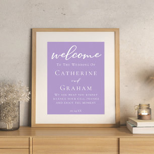 Affiche Belle Lilac violet blanc Mariage personnalisé