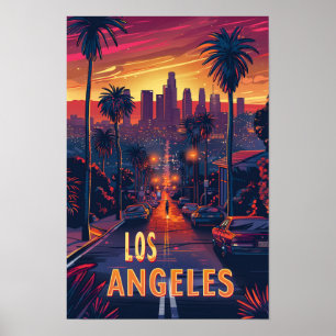 Affiche Belle Los Angeles USA Illustration Travel