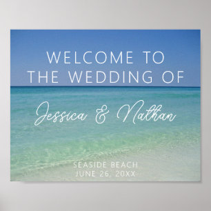 Affiche Belle Mariage de mer Plage Horizon Bienvenue