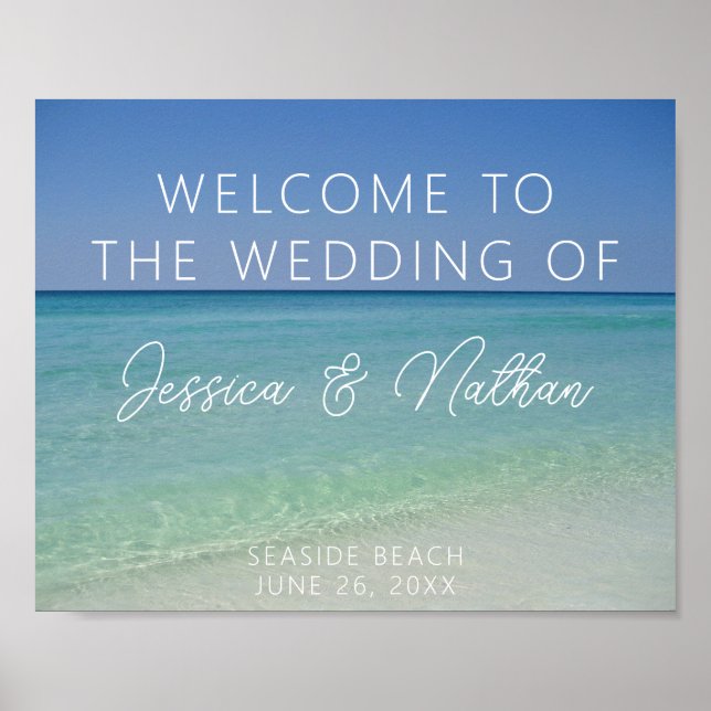 Affiche Belle Mariage de mer Plage Horizon Bienvenue (Devant)