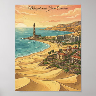Affiche Belle Maspalomas Gran Canaria Paysage de Dunes