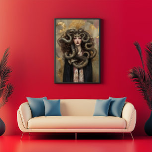 Affiche Belle Méduse - Portrait Art Nouveau grec 02