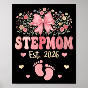 Affiche Belle-mère est 2026 Fleurs Fête des mères en atten