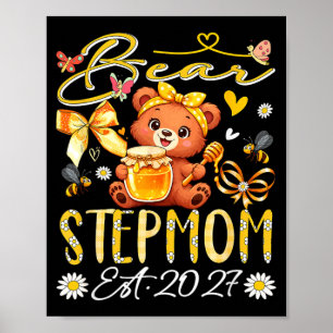 Affiche Belle-mère Est 2027 Nœud Papillon Floral Fête Des 