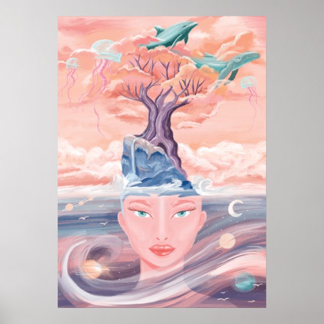 Affiche Belle Mère Mystique Terre et Galaxie Universelle (Devant)