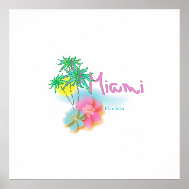 Affiche Belle Miami, Floride, Palms (Devant)