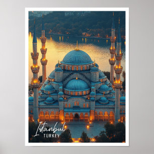 Affiche Belle Mosquée Bleue Istanbul Turquie