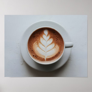 Affiche Belle mousse de lait Latte Art sur cacao chaud