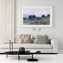 Belle nature Bleu Purple Meadow Paysage Art