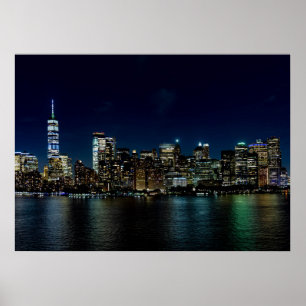 Affiche Belle New York Skyline à la nuit