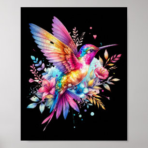 Affiche Belle Oreille-Colibri Florale Spirituelle Cravate-