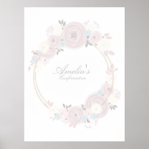 Affiche Belle pancarte d'entrée personnalisée de confirmat