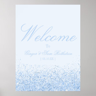 Affiche Belle Parties scintillant Bleue Bienvenue