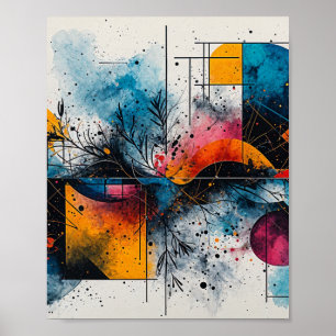 Affiche Belle peinture à l'eau avec flottant