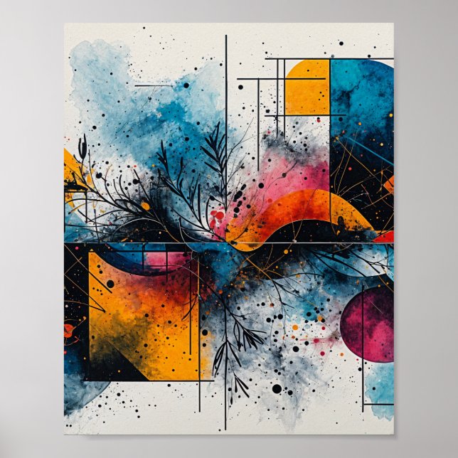 Affiche Belle peinture à l'eau avec flottant (Devant)