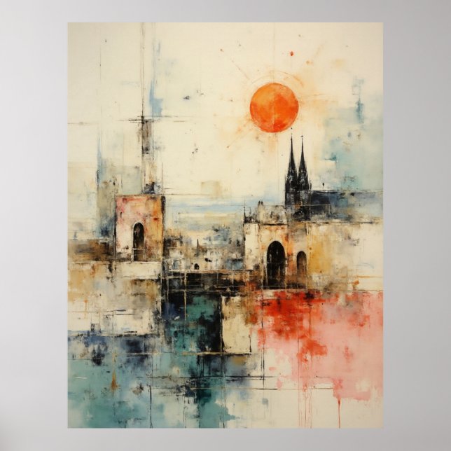 Affiche Belle peinture abstraite moderne d'une vieille pet (Devant)
