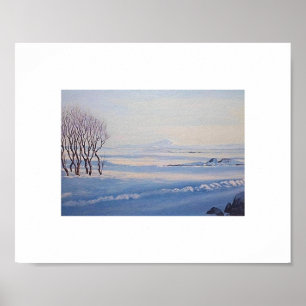 Affiche Belle peinture artistique de paysage hivernal isla