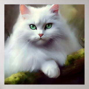Affiche Belle peinture Fluffy Cat