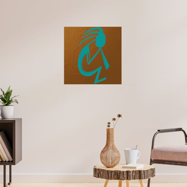 Affiche Belle peinture Turquoise Kokopelli (Salon 3)