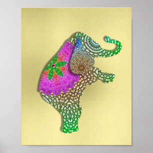 Affiche Belle photo décorée d'éléphant indien