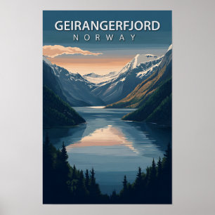 Affiche Belle Place Geirangerfjord Norvège Voyage