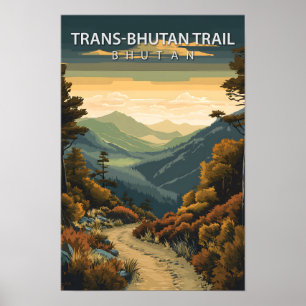 Affiche Belle Place Trans Bhutan Trail Bhoutan Travel Bhou
