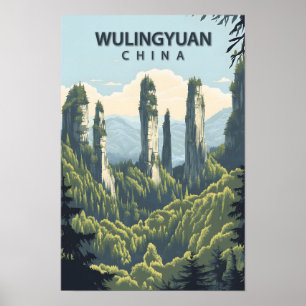 Affiche Belle place Wulingyuan Chine Art Travel